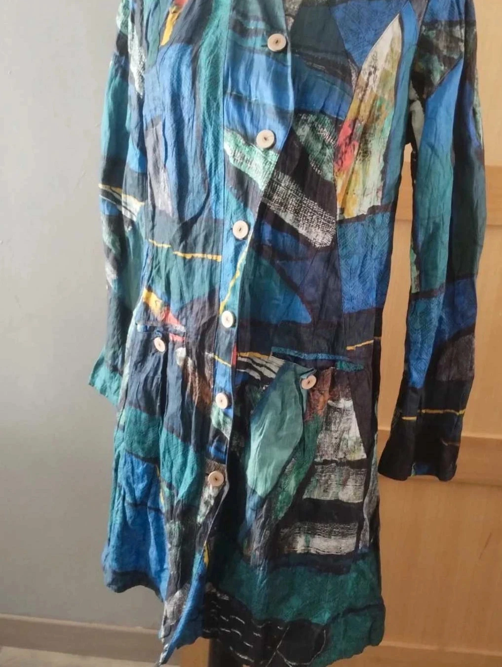 Colorful women's trench coat, Aventures Des Toiles size 42 – photo 2